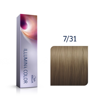 Wella Illumina Color 7/31 Medium Gold Ash Blonde 60 ml - Tinta per capelli con tecnologia Color Microlight