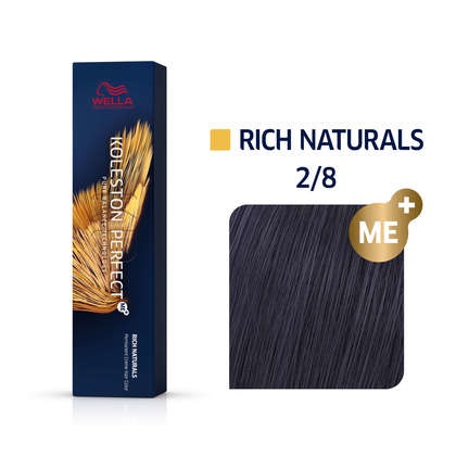 Wella Professionals Koleston Perfect Me Pure Naturals No. 2/8 Nero 60 ml - Colore Intenso e Duraturo con Copertura dei Capelli Grigi