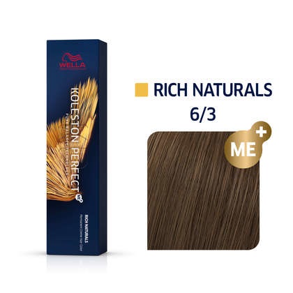 Wella Professionals Koleston Perfect Me Rich Naturals 6/3 Biondo Scuro Dorato 60 ml - Colore di Lunga Durata e Brillantezza