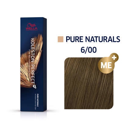 Wella Professionals Koleston Perfect Me Pure Naturals Tinta Permanente per Capelli 6/00 Biondo Scuro Naturale Intensivo 60 ml