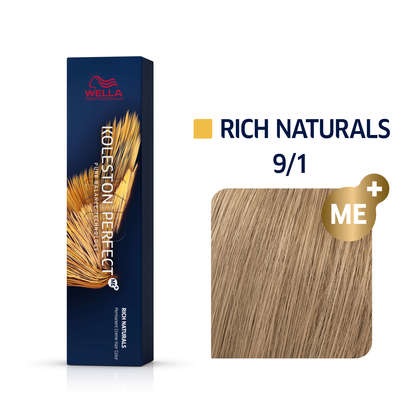 Wella Koleston Perfect Me Rich Naturals 9/1 Biondo Chiaro Cenere 60 ml - Colore per Capelli con Tecnologia ME