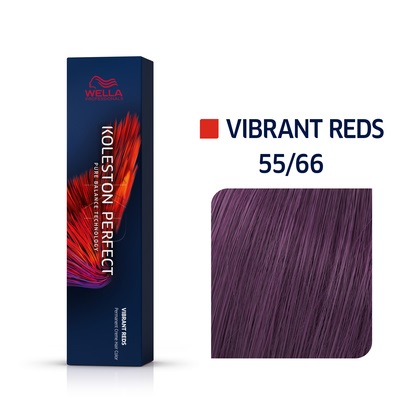 Wella Professionals Koleston Perfect Me Vibrant Reds 55/66 - Colore per capelli Marrone chiaro intenso e Viola intenso, 60 ml