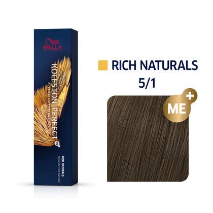 Wella Koleston Perfect Me Rich Naturals Crema Colorante Permanente 60 ml - Castano Chiaro Cenere n. 5/1