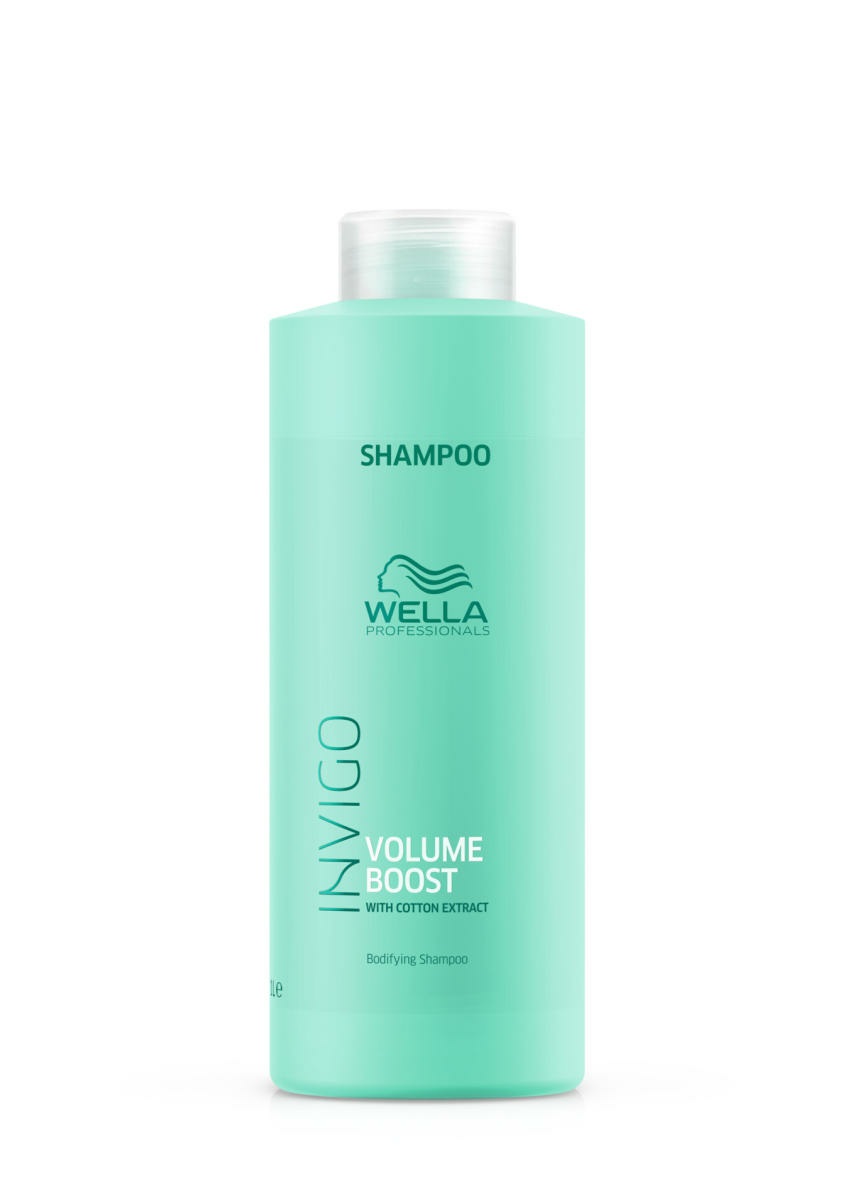 Wella Professionals Invigo Volume Boost Shampoo Volumizzante 1000ml con Estratto di Cotone - Volume e Nutrimento per Capelli Corposi