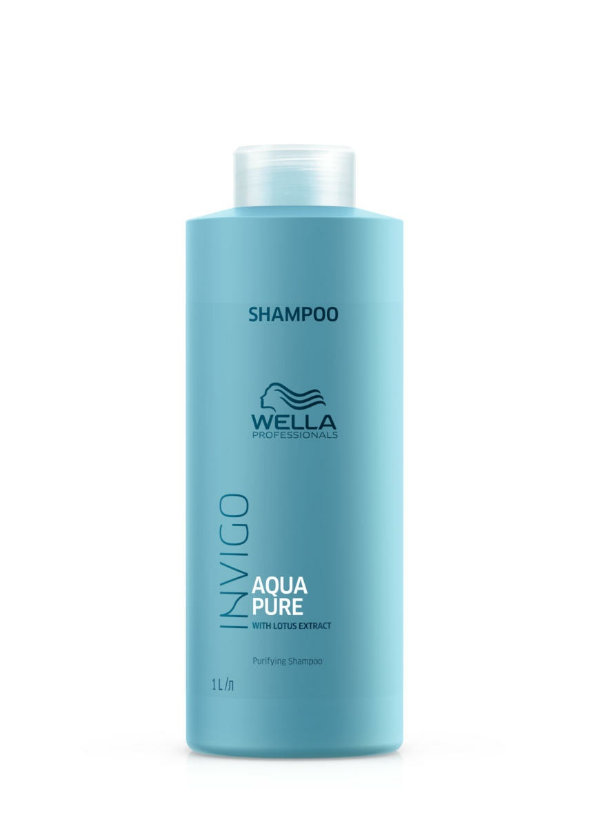 Wella Professionals Invigo Balance Aqua Pure Purifying Shampoo 1000ml - Shampoo Purificante per Capelli Grassi con Estratto di Loto