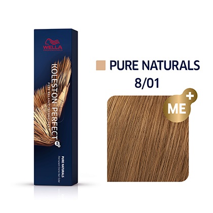 Wella Koleston Perfect Me Pure Naturals 8/01 Biondo Chiaro 60 ml - Colore Intenso e Copertura Grigia