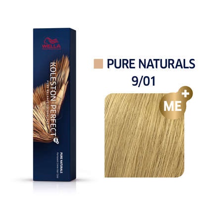 Wella Professionals Koleston Perfect Me Pure Naturals Biondo Chiaro 9/01 - Colore per Capelli 60 ml con Tecnologia Me
