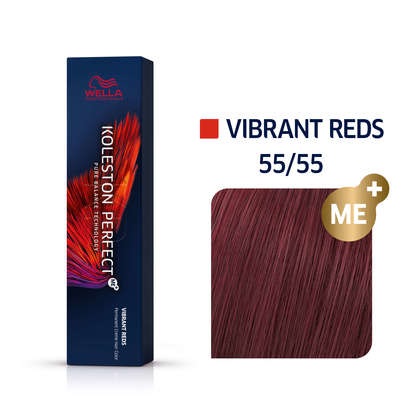 Wella Professionals Koleston Perfect Me Vibrant Reds 55/55 Colore per Capelli Permanente 60 ml - Copertura Completa e Colore Intenso