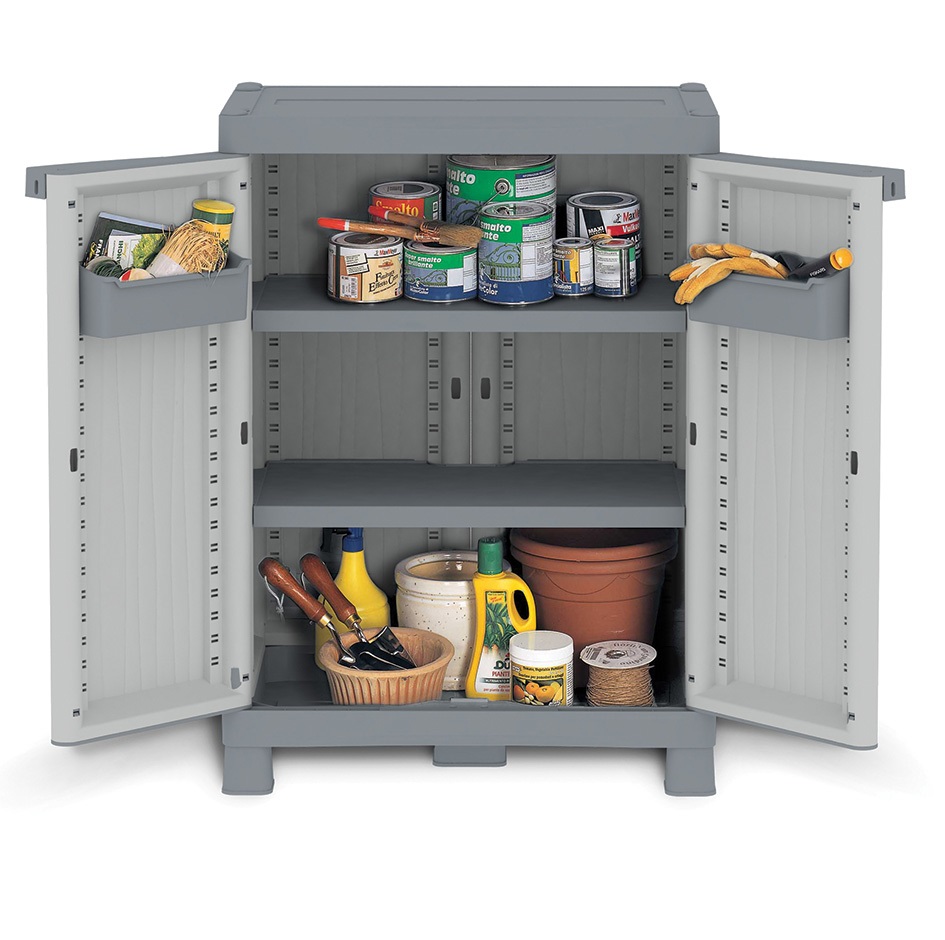Terry Armadietto Domino Wave Base 700 - 2 ante - 70 x 43,8 x 97,6 cm - PPL - Grigio