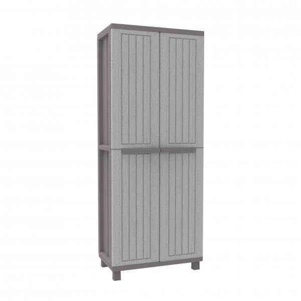 Terry Armadio JWood 368 - 2 Ante - PPL Effetto Legno - 68 x 37,5 x 170 cm - Grigio Tortora