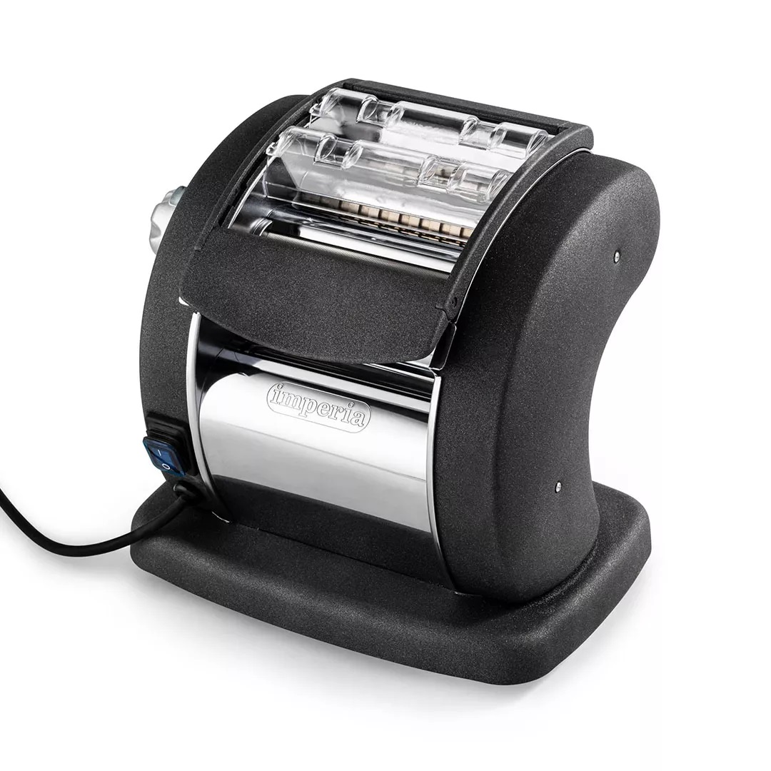 Imperia PastaPresto Gourmet - Macchina per Pasta Elettrica Antracite in Acciaio, 6,5/12 mm, Made in Italy
