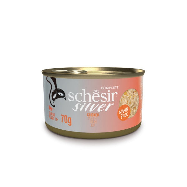 Schesir Silver Cat Filetti di Pollo - Alimento Umido per Gatti Senior 70 g