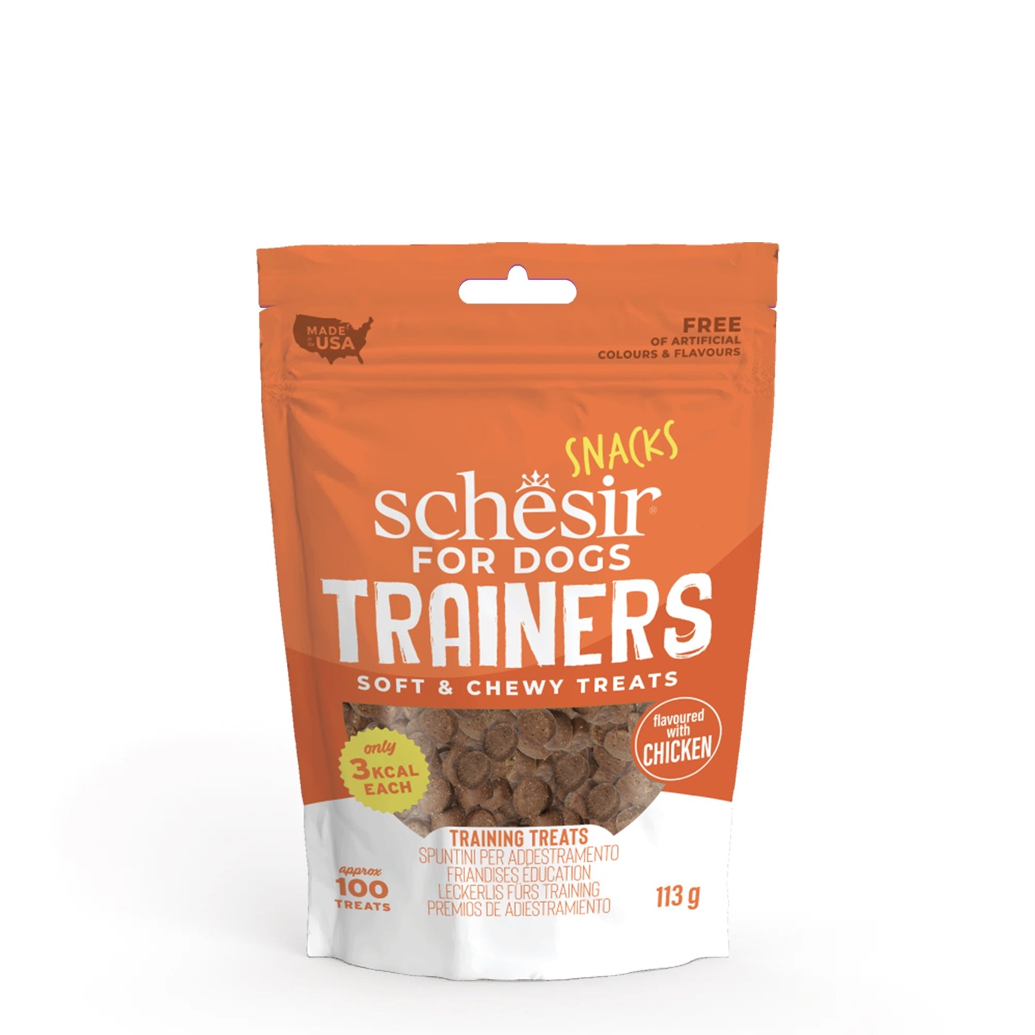 Schesir Trainers Snack Pollo per Cani - Morbidi e Gustosi - 113 g