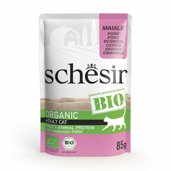 Schesir Cibo Umido per Gatti Adulto Bio con Maiale - 85 g