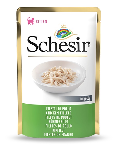 Schesir Cibo Umido per Gattini in Gelatina - Filetti di Pollo 85 g