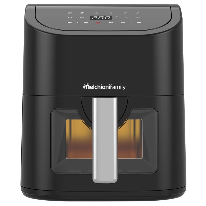 Melchioni Family Friggitrice ad Aria Marianna 5,2L, Digitale Touch, 9 Programmi, Finestra Trasparente, Cottura Senza Olio