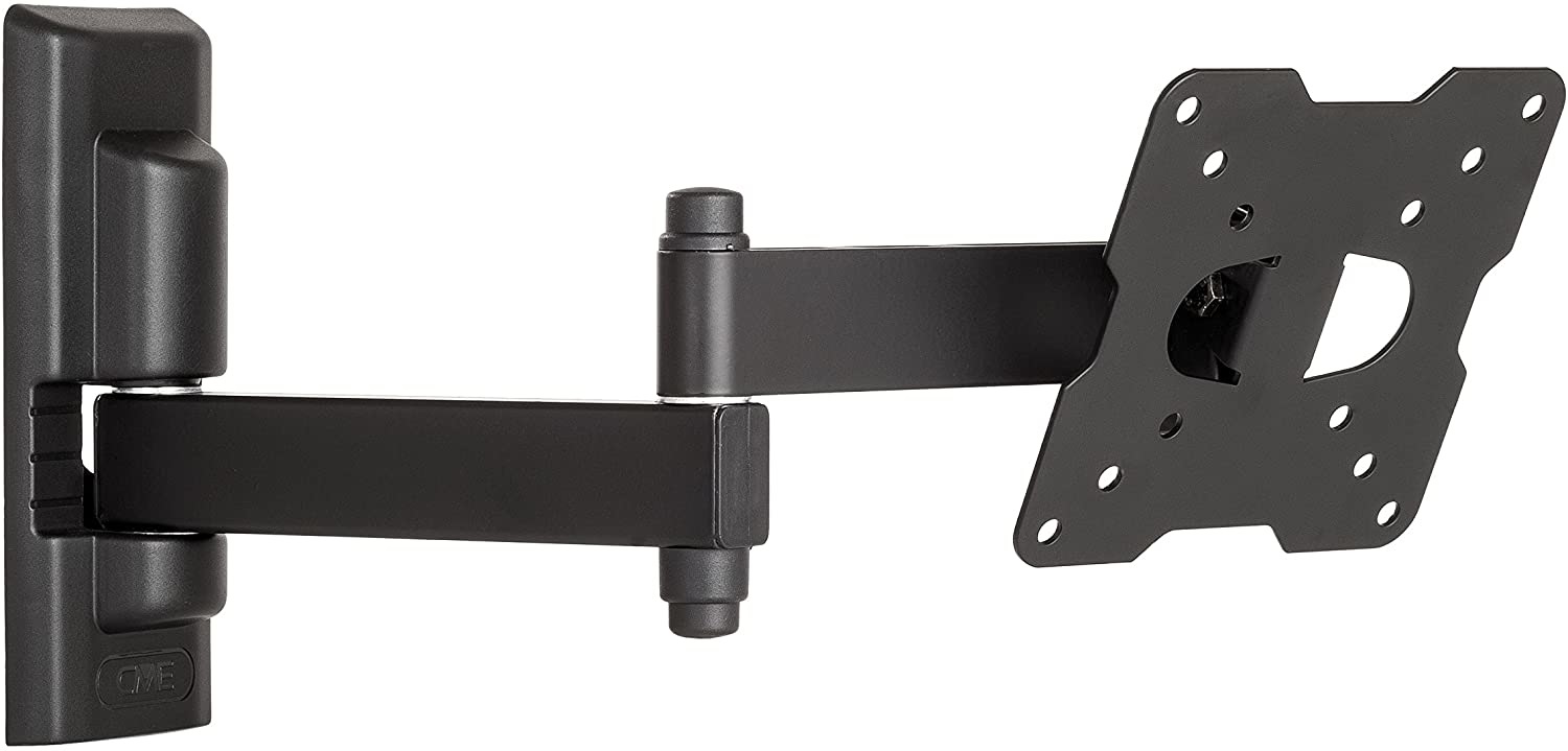 Meliconi CME EDR100 Supporto TV Parete Doppio Braccio Inclinabile per TV 14-25'' con Attacco VESA 50-75-100x100, Portata 17 Kg, Nero