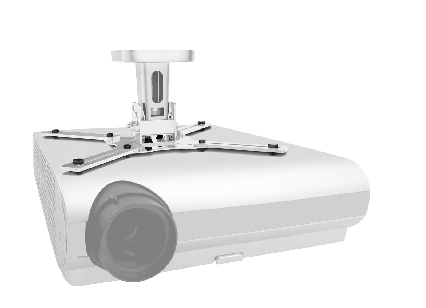 Meliconi PRO 100 Supporto da Soffitto per Videoproiettore Bianco - Portata Max 15 Kg, Rotazione 360°, Inclinazione 0-45°