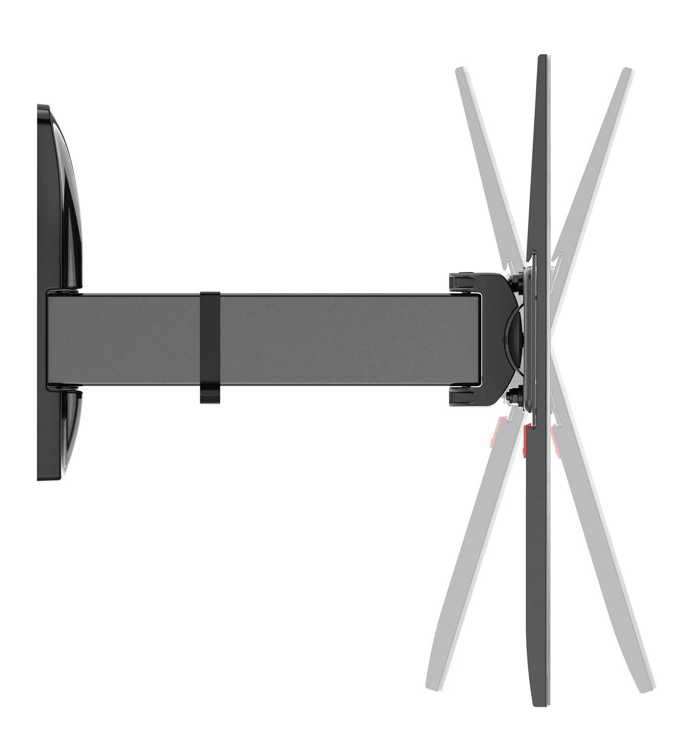 Meliconi Ghostslim Plus R400 - Supporto da parete ultra sottile per TV 65'' con inclinazione e orientamento