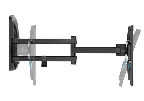 Meliconi Slimstyle Plus 200 SDR Supporto TV a Parete con Doppio Braccio per Televisori da 26 a 45 Pollici, Portata Massima 25 Kg, Attacco VESA 75-100-200, Colore Nero