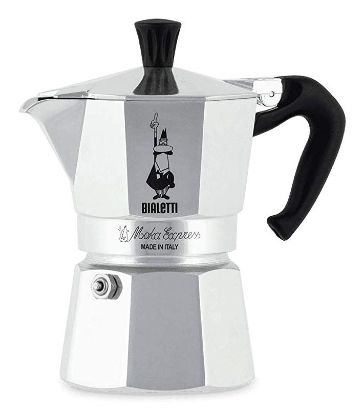 Bialetti Moka Express Caffettiera 1 Tazza in Alluminio con Manico Anti Scottatura