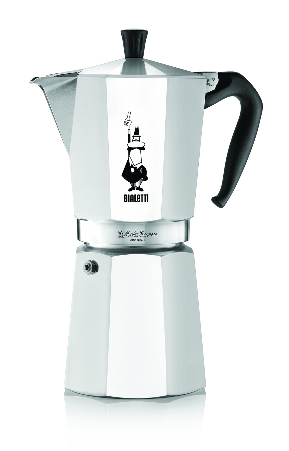 Bialetti Moka Express 12 Tazze - Caffettiera in Alluminio con Manico Anti Scottatura