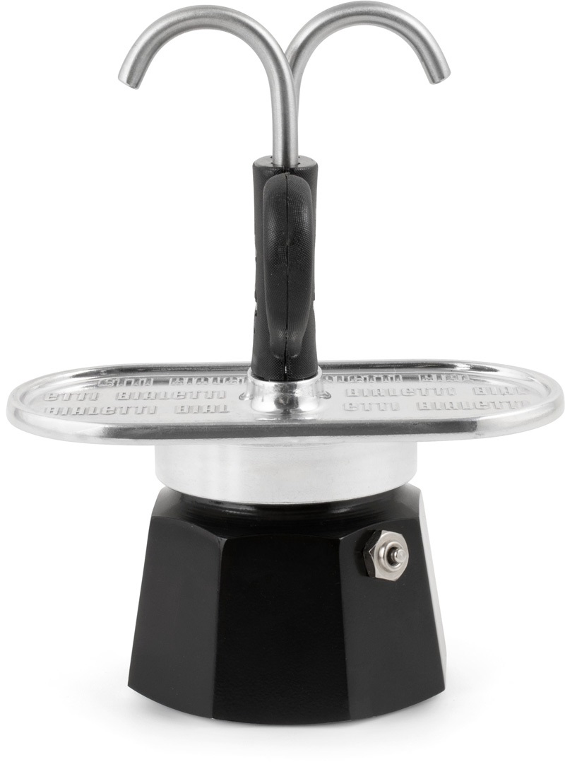 Bialetti Mini Express Caffettiera 95 ml in Alluminio - Design Iconico Gentiluomo Baffi