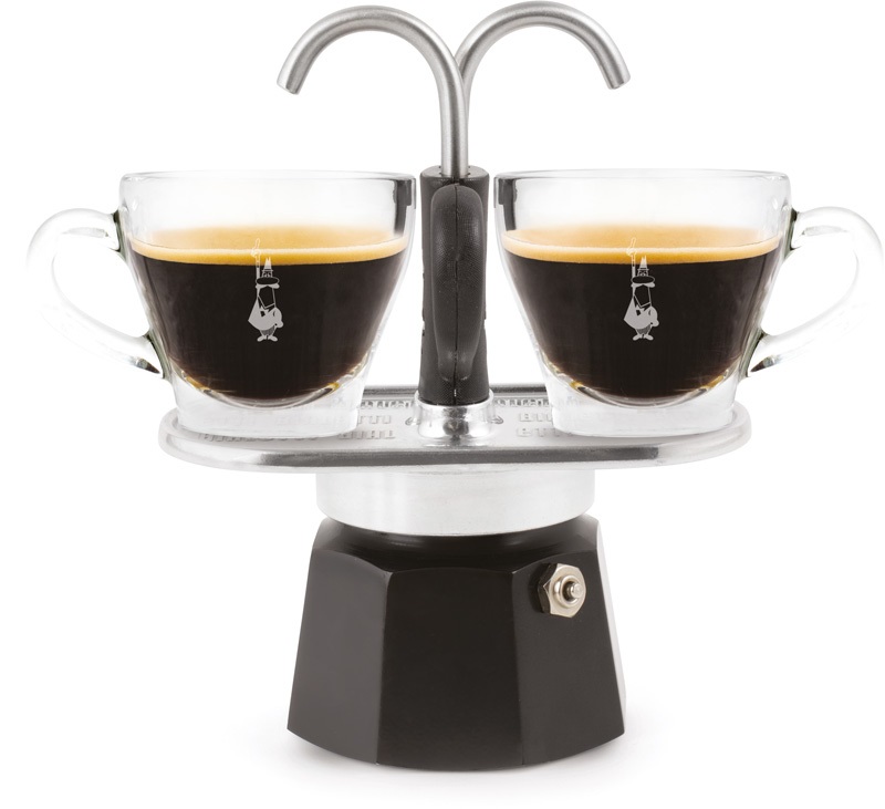 Bialetti Mini Express Caffettiera 95 ml in Alluminio - Design Iconico Gentiluomo Baffi