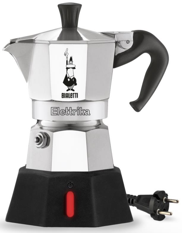 Bialetti Moka Elettrika Caffettiera Elettrica da Viaggio 2 Tazze in Alluminio con Manico Ergonomico e Valvola di Sicurezza