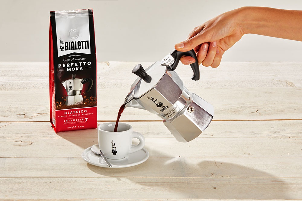 Bialetti Perfetto Moka Caffè Macinato Gusto Cioccolato 250 g - Intensità 8, Tostatura Media