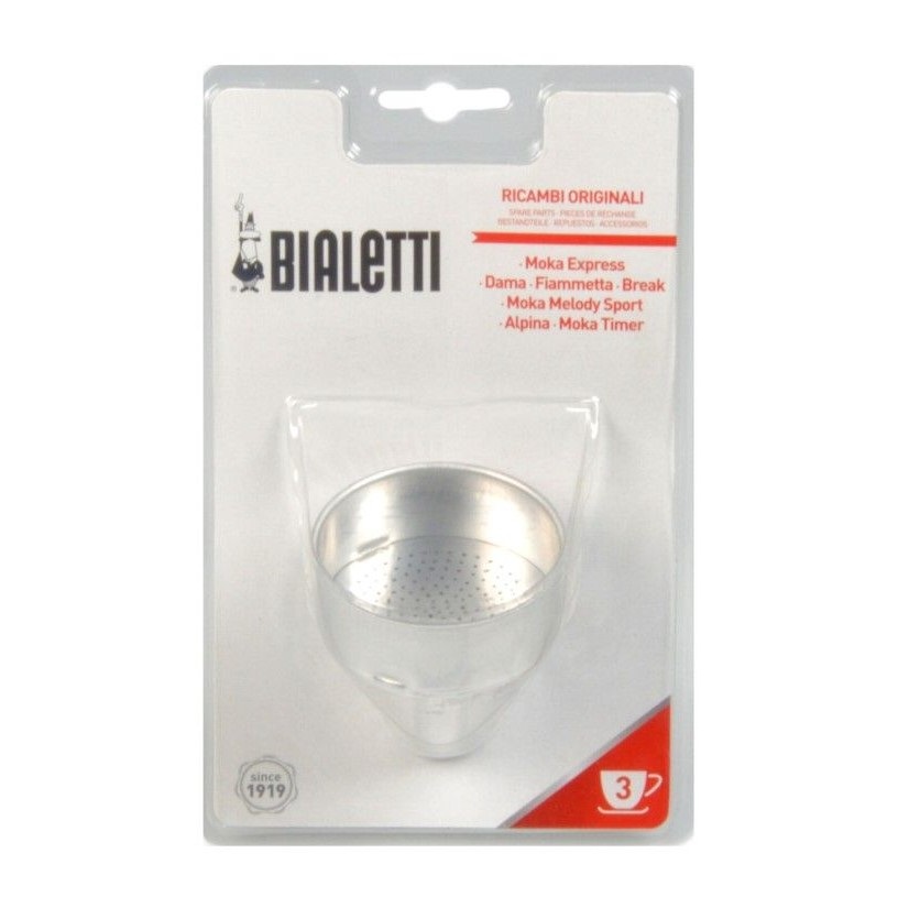 Bialetti Filtro da Caffè Argento in Metallo per Caffettiera Moka 3 Tazze - 1 pz