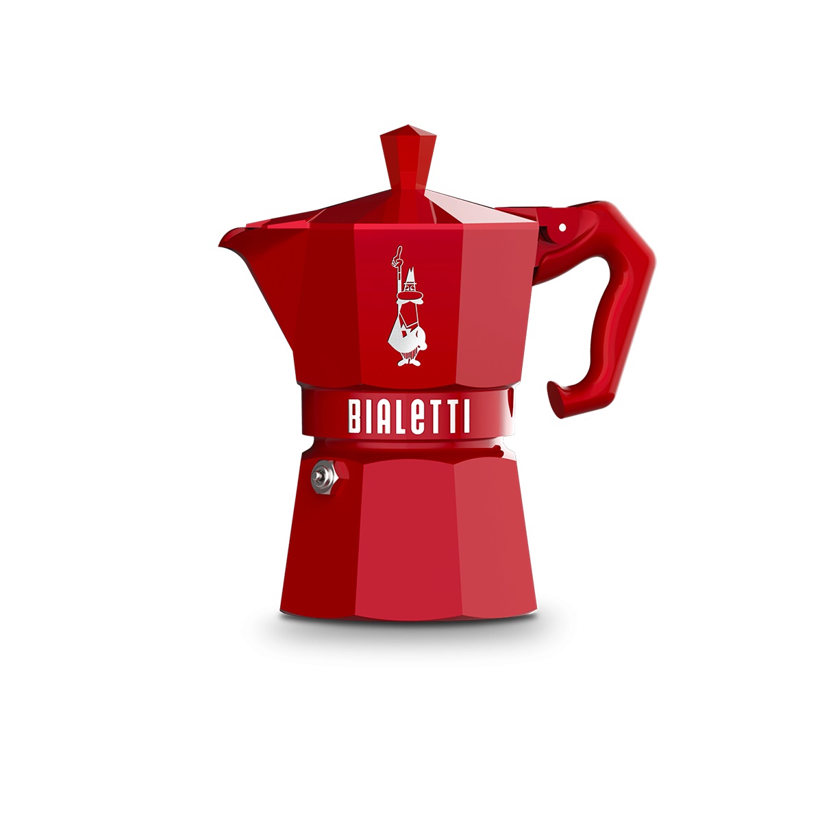 Bialetti Moka Exclusive 3 Tazze Rosso - Caffettiera in Alluminio con Finiture Vintage e Guarnizione in Silicone