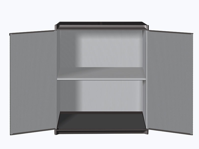 Mongardi Armadio Modulare Basso in PVC con 2 Ante e 1 Ripiano - Dimensioni 68x40x85 cm