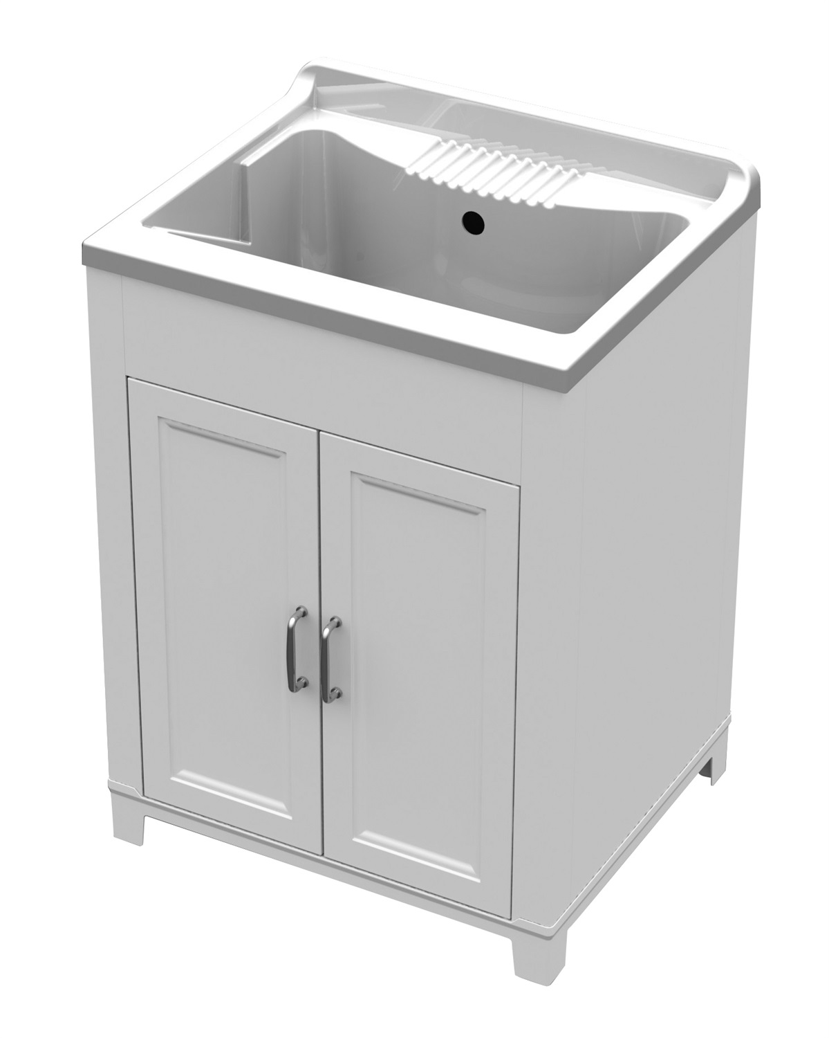 Mongardi Mobile Lavatoio in Resina 60x50x85 cm con Doppia Anta e Vasca in Polipropilene