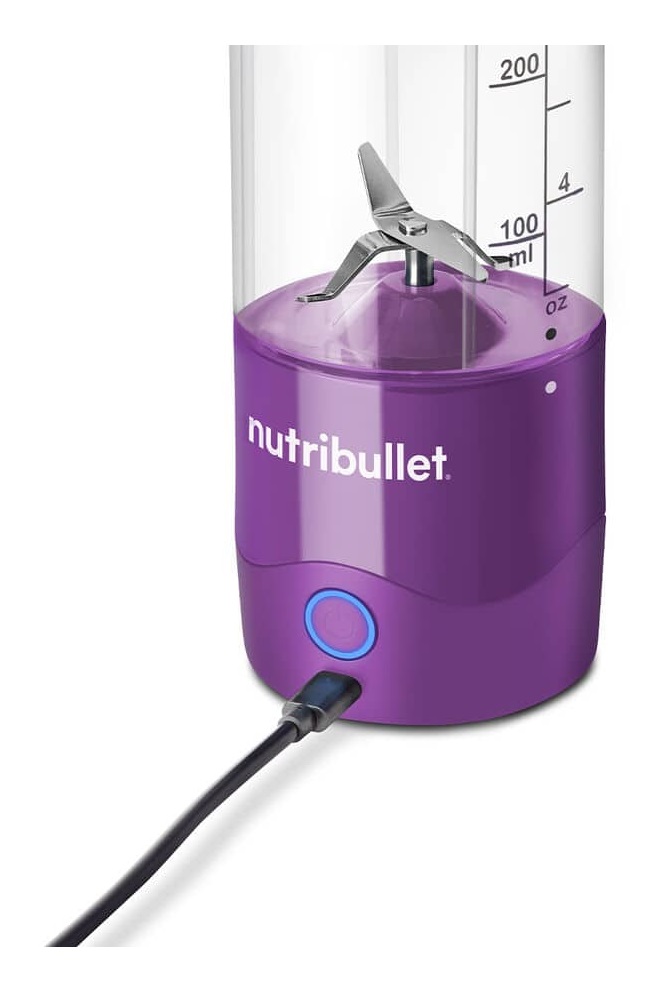 Nutribullet Portable Frullatore Ricaricabile USB-C 475 ml Viola - BPA Free, 1 Velocità, Lame in Acciaio