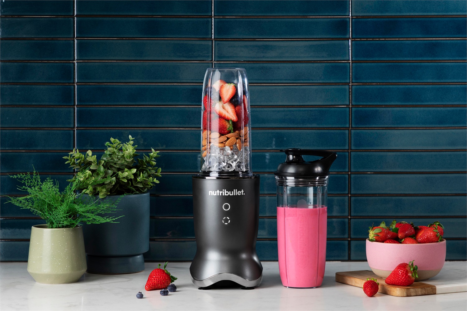 NutriBullet NB1206DGCC Frullatore da Tavolo 1200 W 0,9 L Nero e Trasparente con Funzione Pulsante