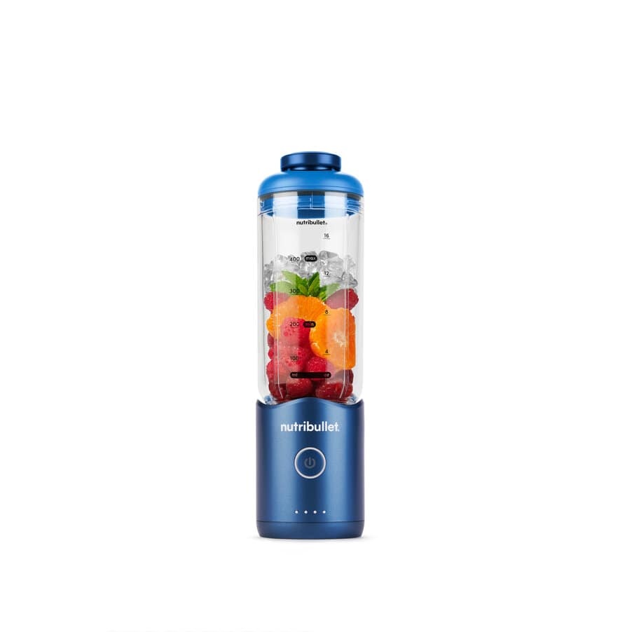 Nutribullet NBP013BL Frullatore Portatile Blu con Coperchio, Lame Rimovibili, Ricarica USB-C e Capacità di 590ml
