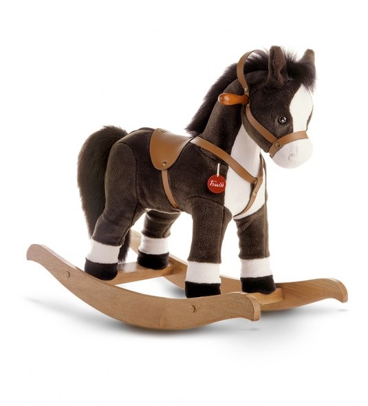 Trudi Cavallo a Dondolo Cavalcabile Marrone 29708 - Giocattolo per Bambini in Peluche con Struttura Resistente