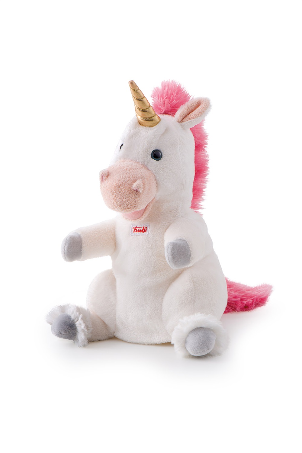 Trudi Marionetta Unicorno 29910 - Peluche Morbido per Teatrino, Taglia S 17x30x17 cm