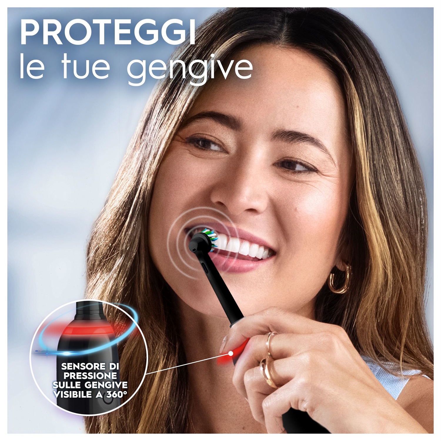 Oral-B Pro 3 3000 Spazzolino Elettrico Ricaricabile Nero con 2 Testine - Pulizia Avanzata e Timer Professionale
