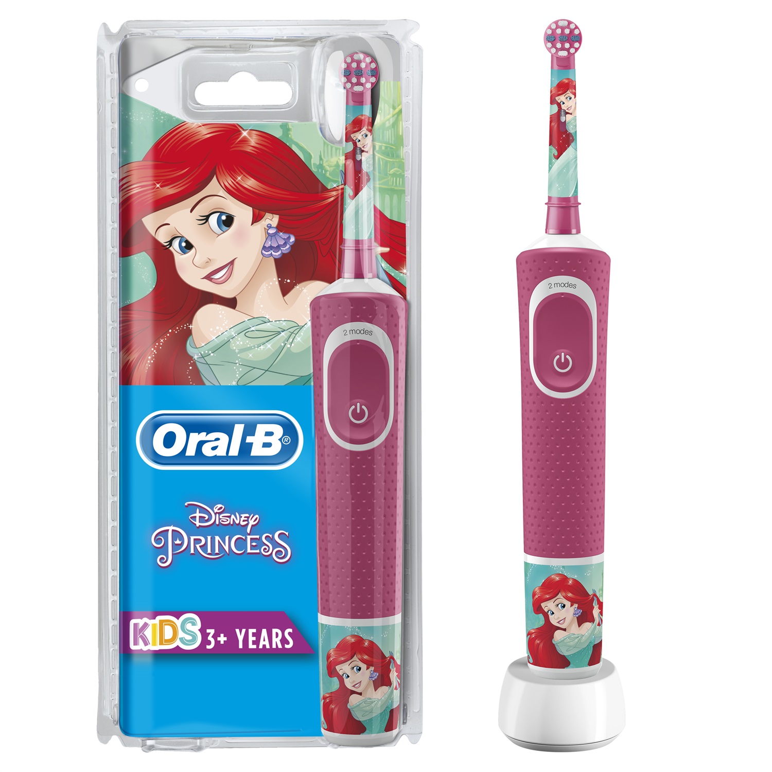 Oral-B Princess Spazzolino Elettrico per Bambini da 3 Anni - 2 Modalità di Spazzolamento, Testina Rotonda e Setole Extra Morbide