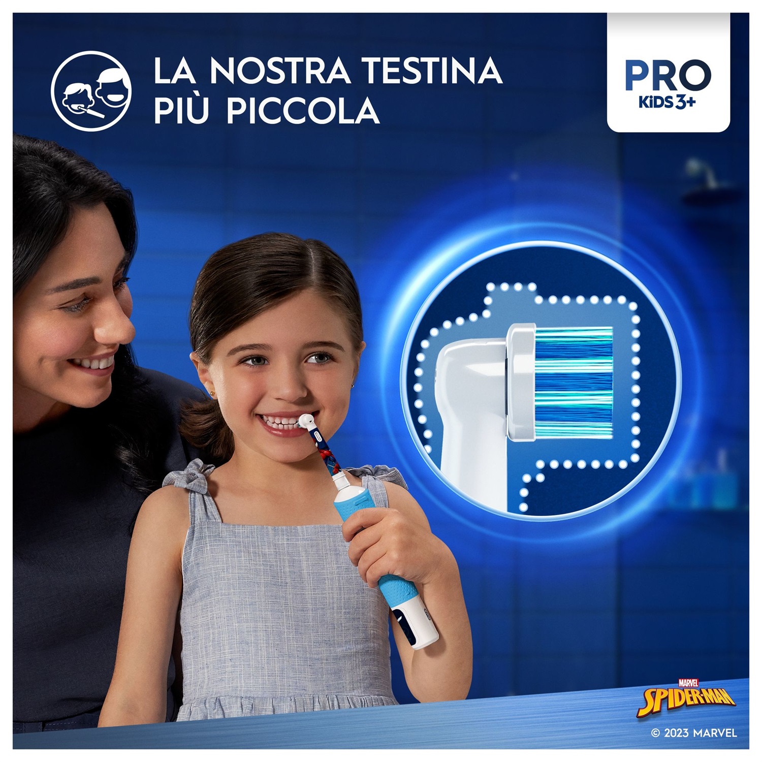 Oral-B Spazzolino Elettrico Ricaricabile Kids Spider-Man con App Disney Magic Time, 1 Testina di Ricambio, per Bambini dai 3 Anni in Su