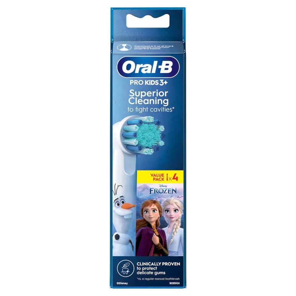 Oral-B Kids Pro 3 Testine di Ricambio Frozen - Confezione da 4 Pezzi, Setole Extra Morbide