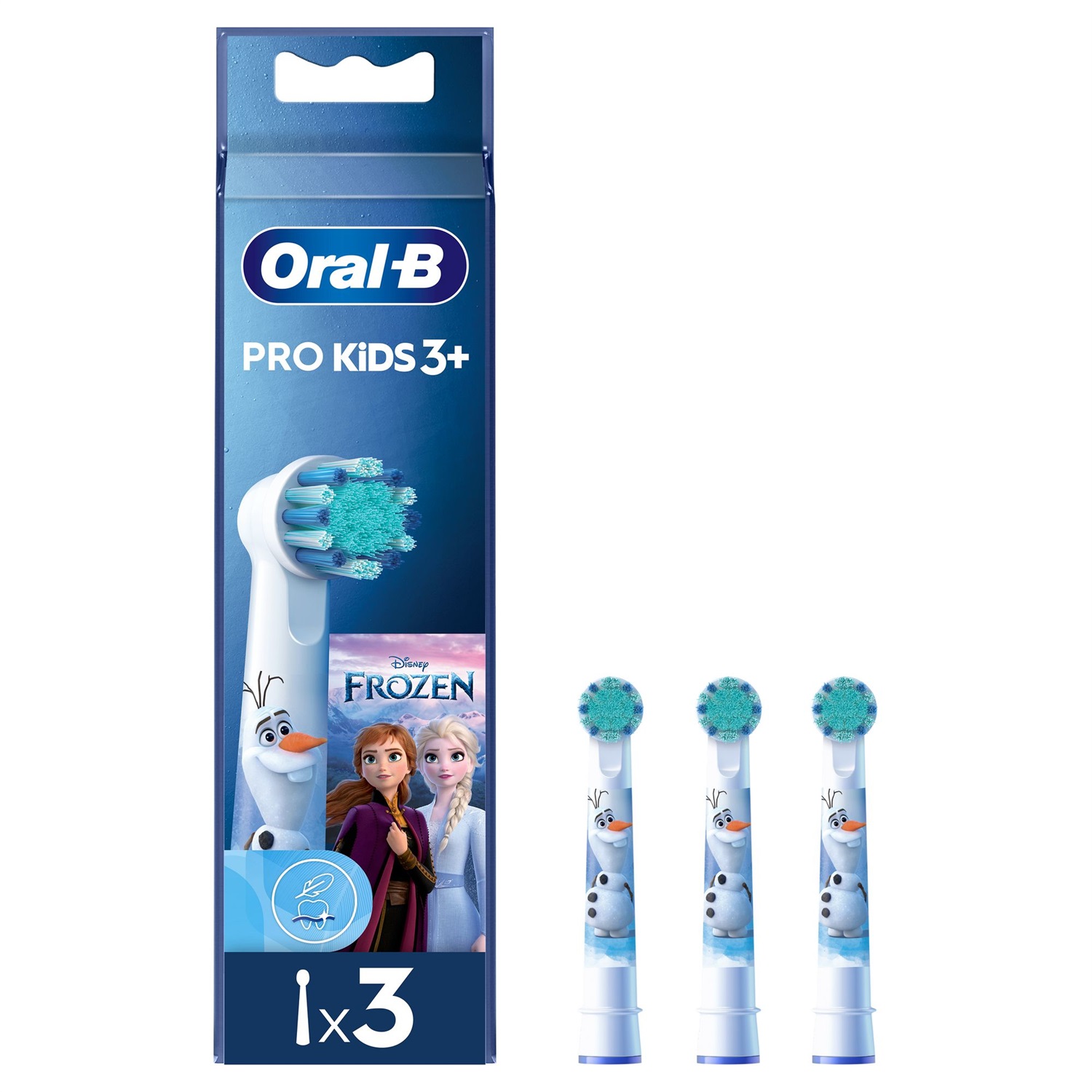 Oral-B Testine di Ricambio Pro Kids Disney Frozen - 3 Pezzi con Setole Extra Morbide