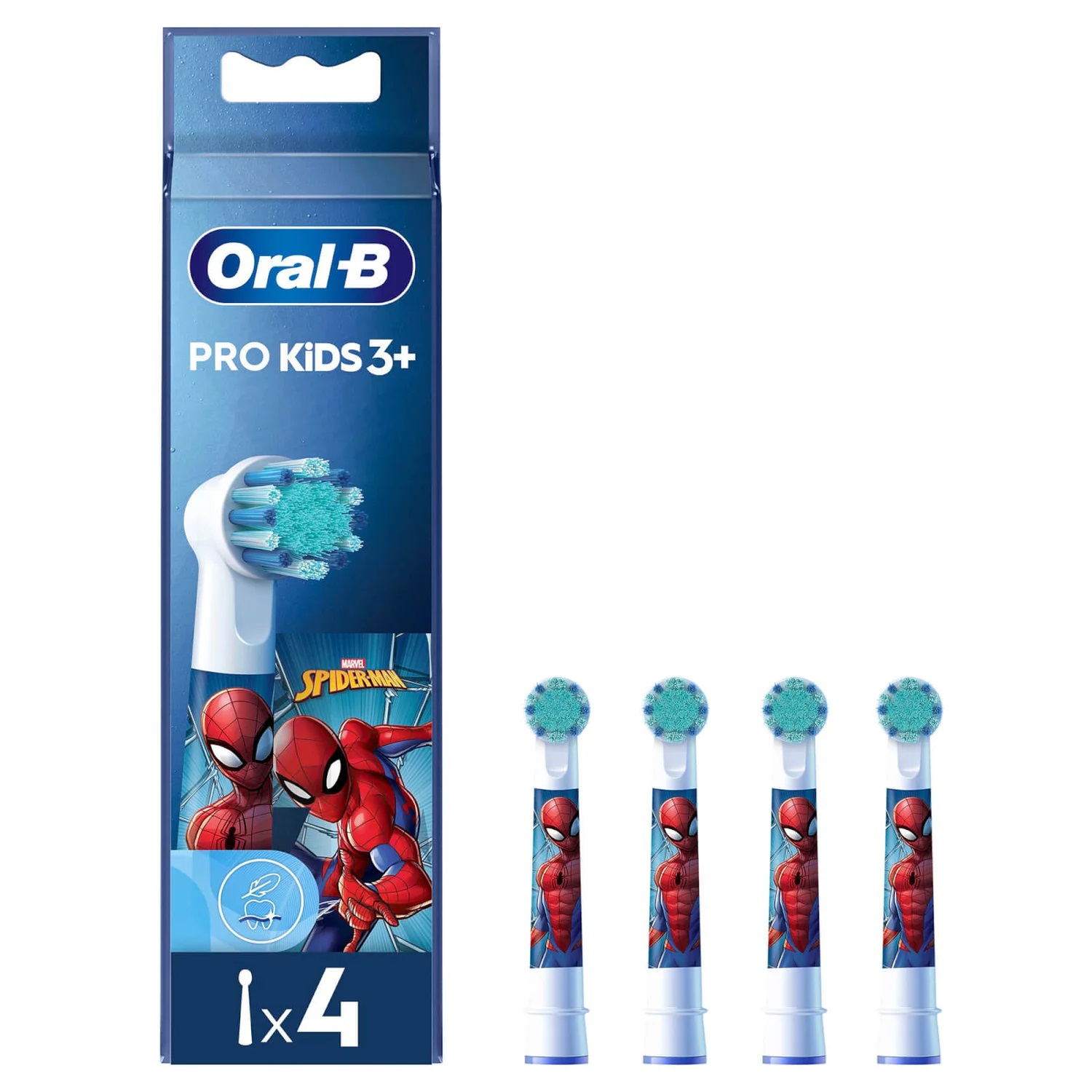 Oral-B Power Refill Spiderman - Testine di Ricambio per Spazzolino Elettrico Kids, Confezione da 4 Pezzi con Setole Extra Morbide