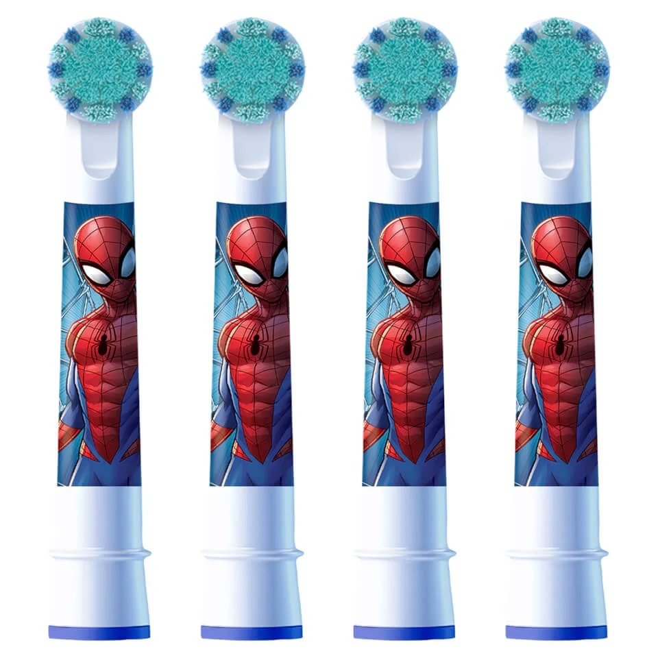 Oral-B Power Refill Spiderman - Testine di Ricambio per Spazzolino Elettrico Kids, Confezione da 4 Pezzi con Setole Extra Morbide