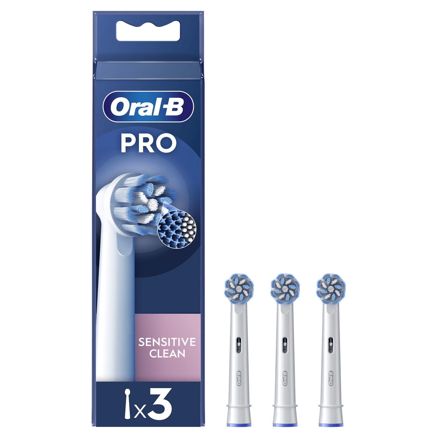 Oral-B Pro Sensitive Clean Testine di Ricambio 3 Pezzi - Setole Ultrathin per Denti Sensibili, Rimozione Efficace della Placca