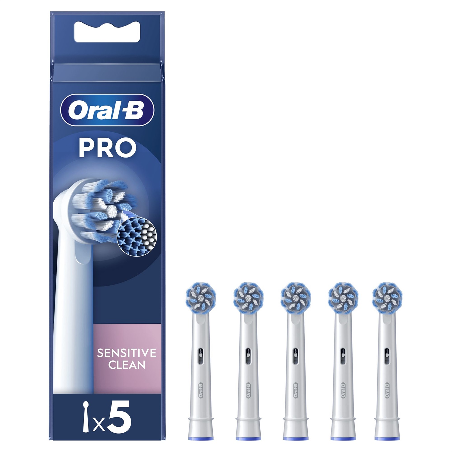 Oral-B Power Refill EB50 Testine di Ricambio Sensitive Clean - 5 Pezzi con Setole Ultra-Morbide