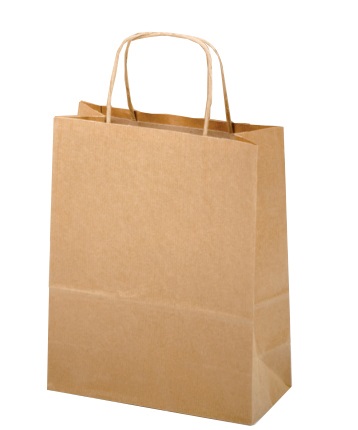 Rex Sadoch Borsa Allegra Neutra Sealing Avana con Manici in Carta Ritorta - Confezione da 25 pz - Dimensioni 16x8x21 cm