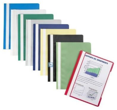 Favorit 100500008 Cartellina A4 con Meccanismo ad Aghi in Metallo, Passo 8 cm, Colore Azzurro, Confezione da 10 Pezzi